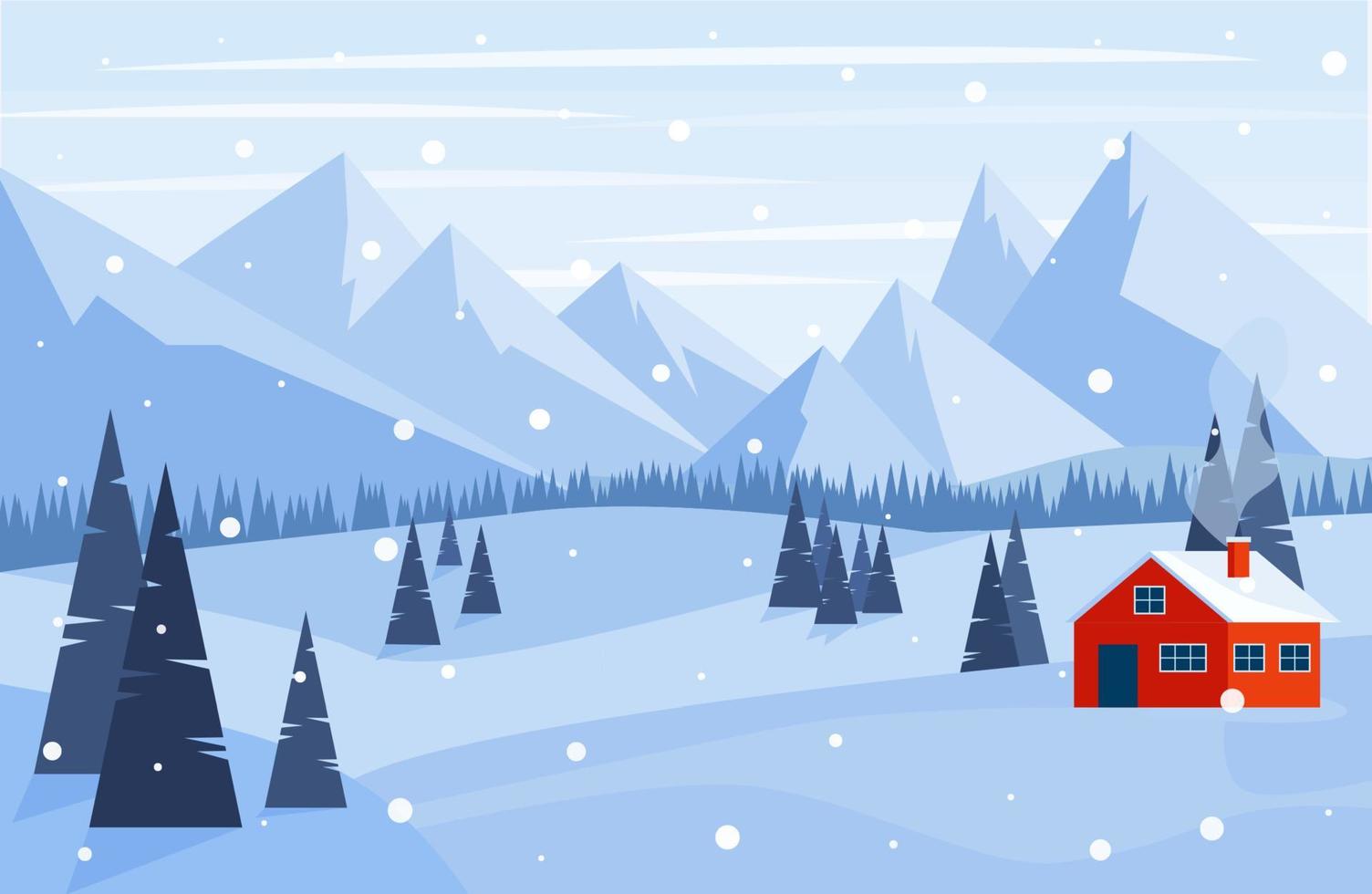 Vector seamless winter landscape. christmas card Eps 10