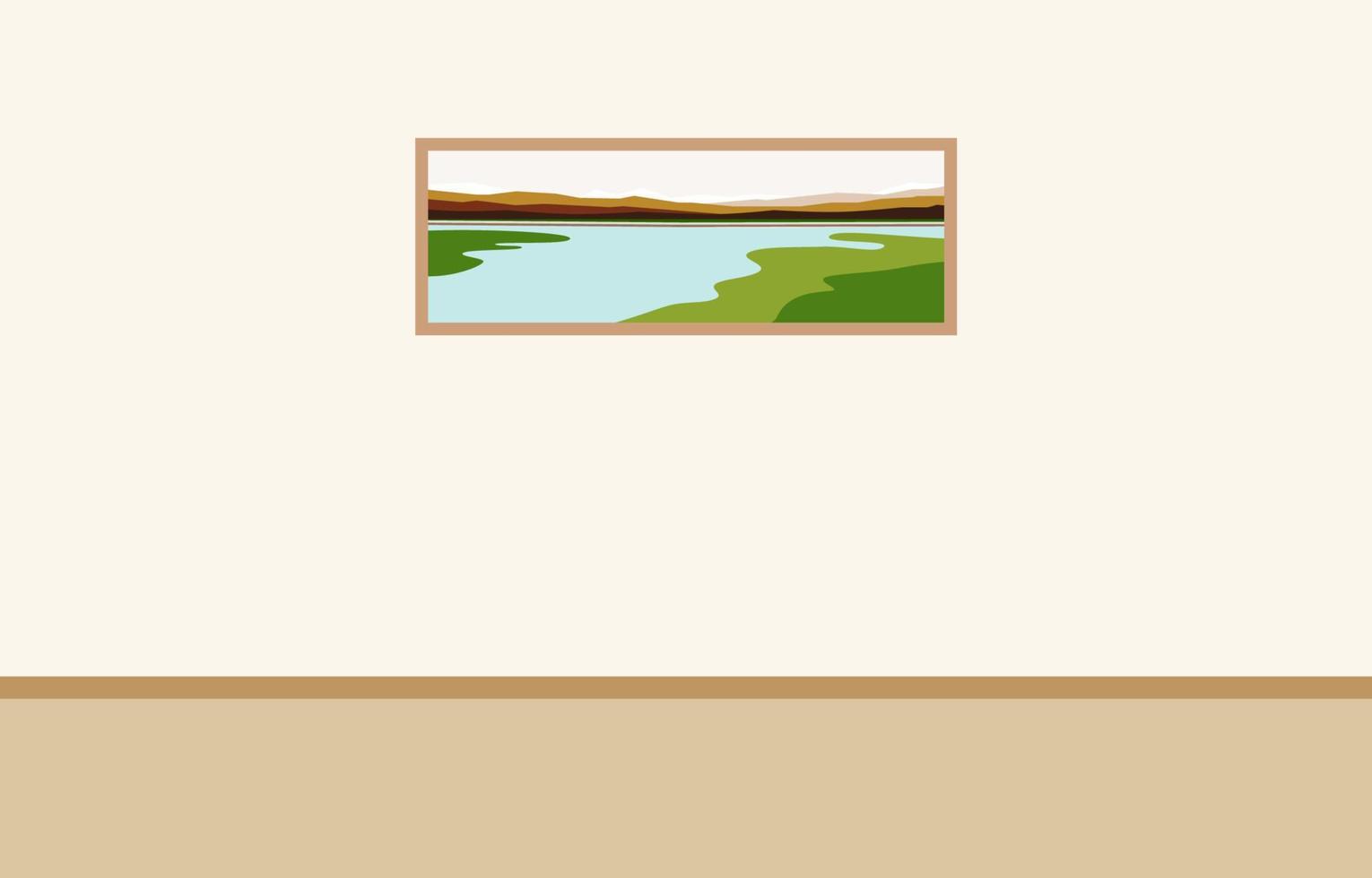 Painting in the room. Flat style vector design template.