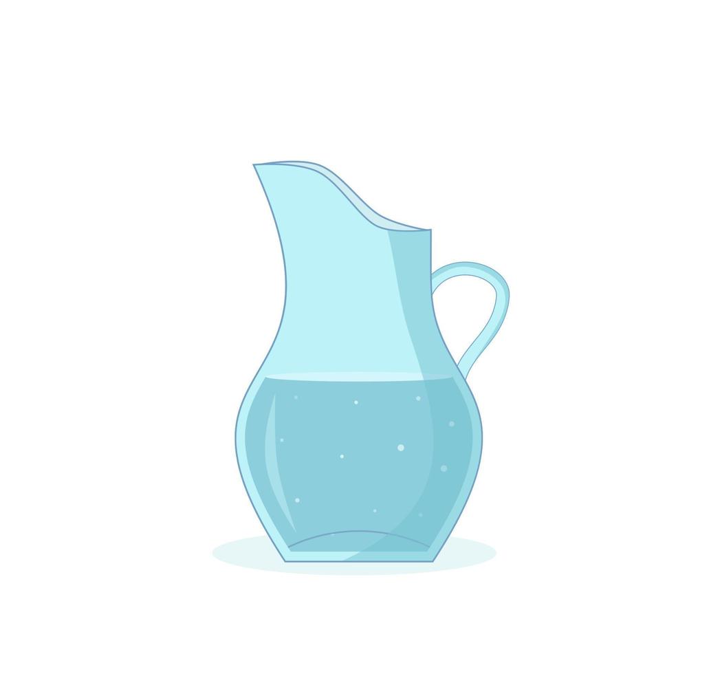 GLASS OF WATER. DRINK PLENTY OF WATER. CARTOON STYLE vector