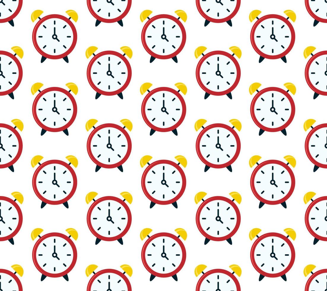 Vector seamless pattern in watches on a white background