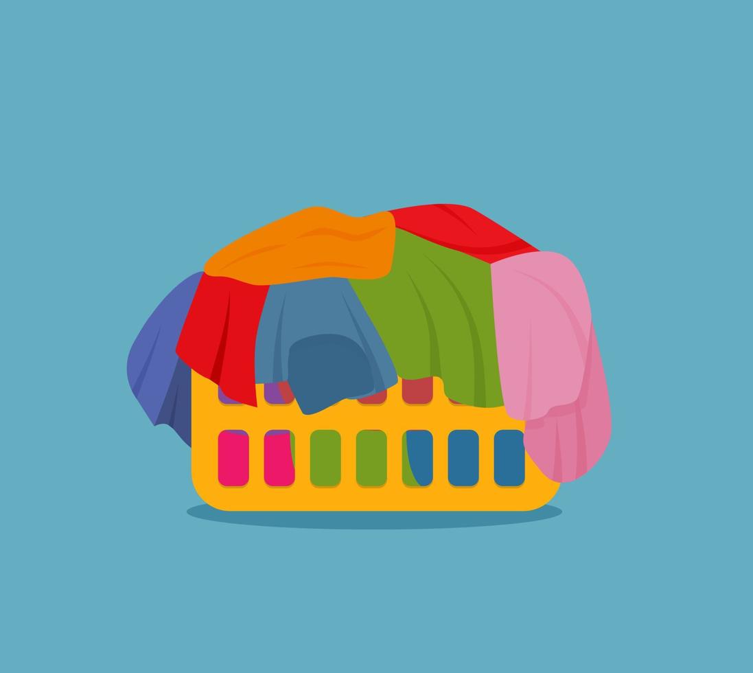 Laundry basket vector illustration in flat style.