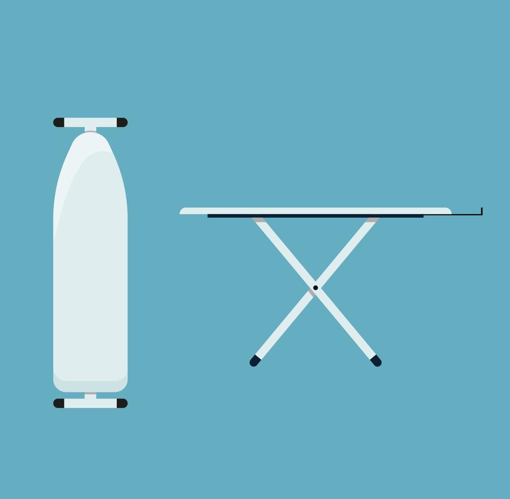 Folded and unfolded ironing board Icon. Vector illustration in flat style.