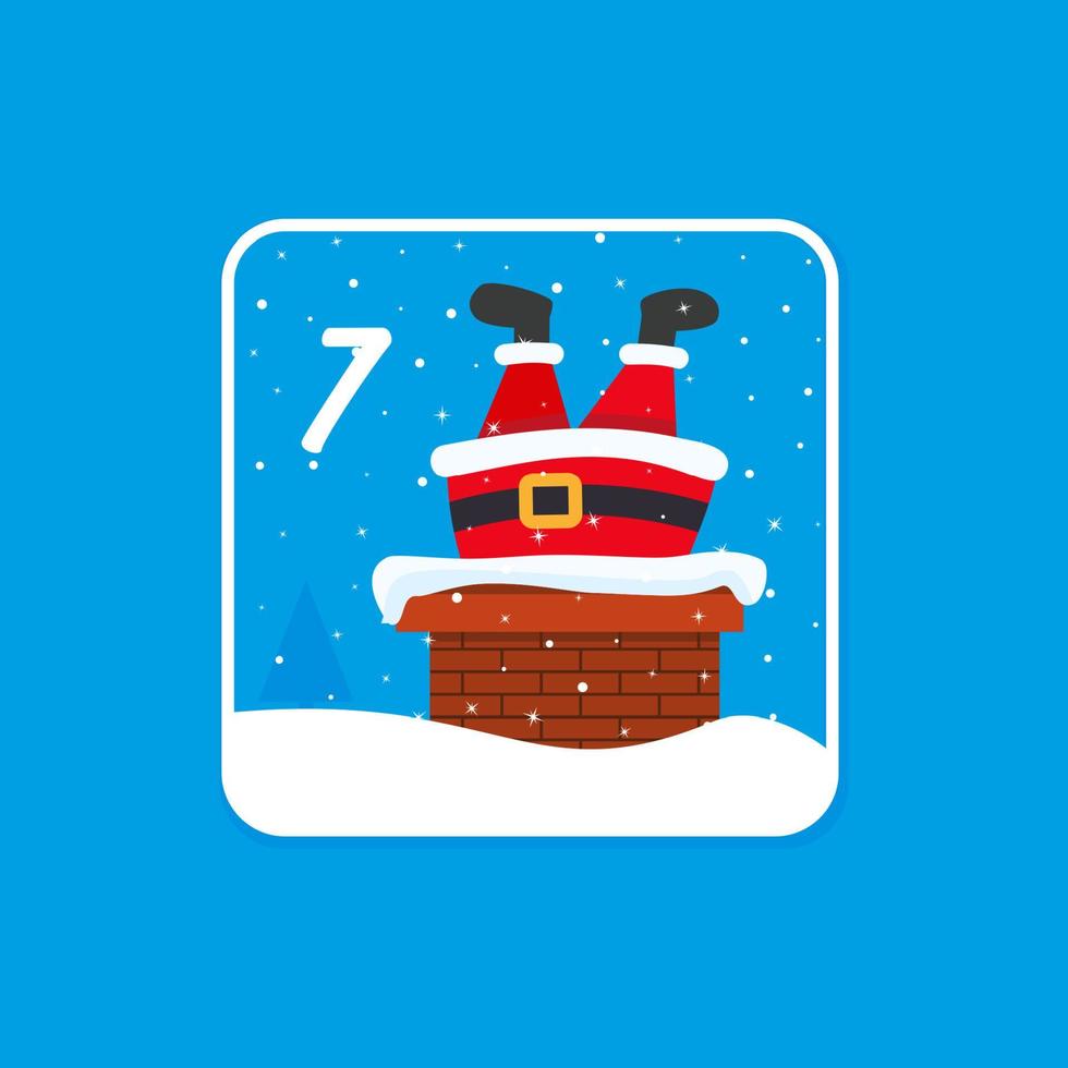 Advent calendar. Christmas holiday celebration cards for countdown December 7 vector