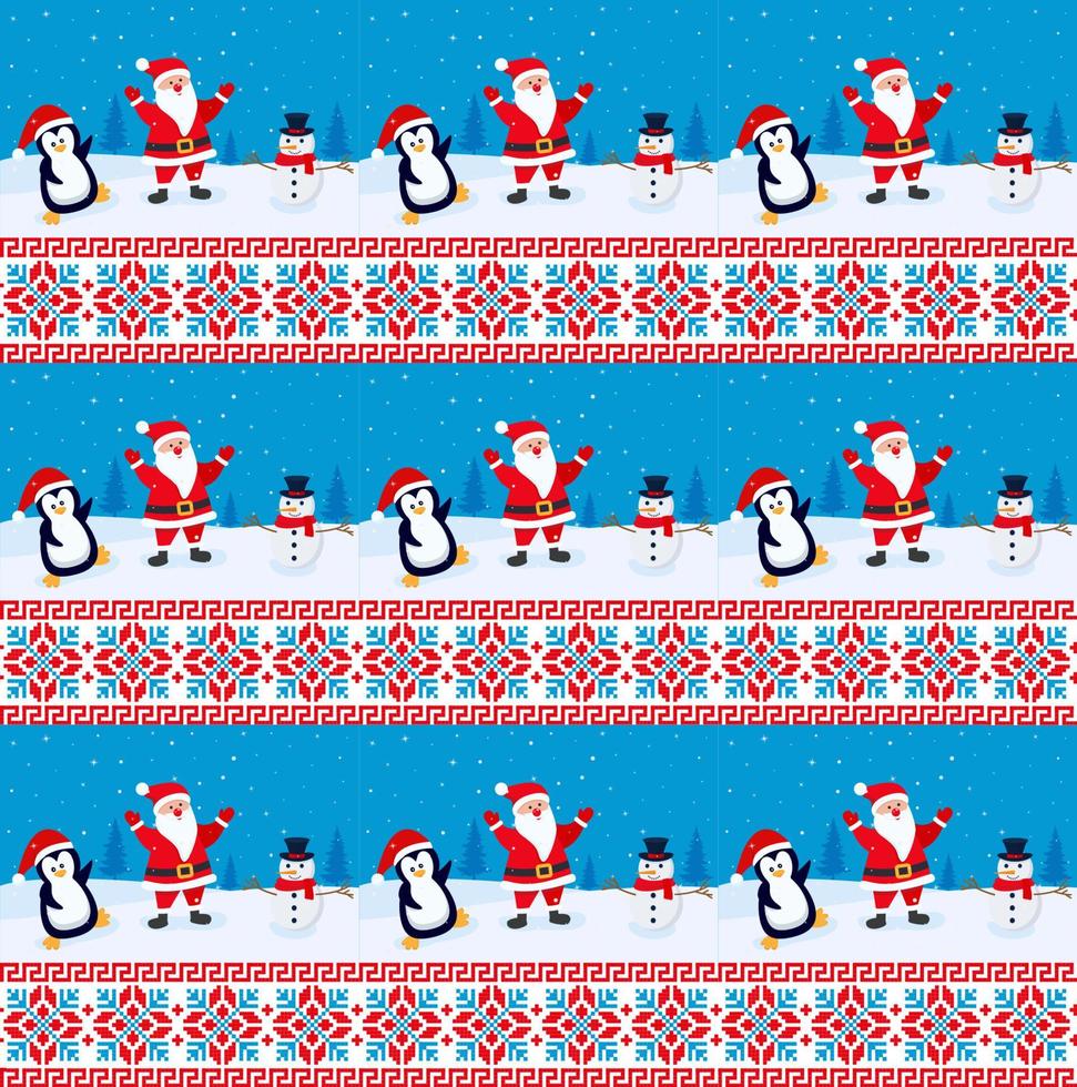 Knitted Christmas and New Year pattern. Wool Knitting Sweater Design. Wallpaper wrapping paper textile print. vector