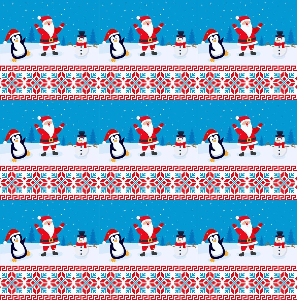 Knitted Christmas and New Year pattern. Wool Knitting Sweater Design. Wallpaper wrapping paper textile print. vector