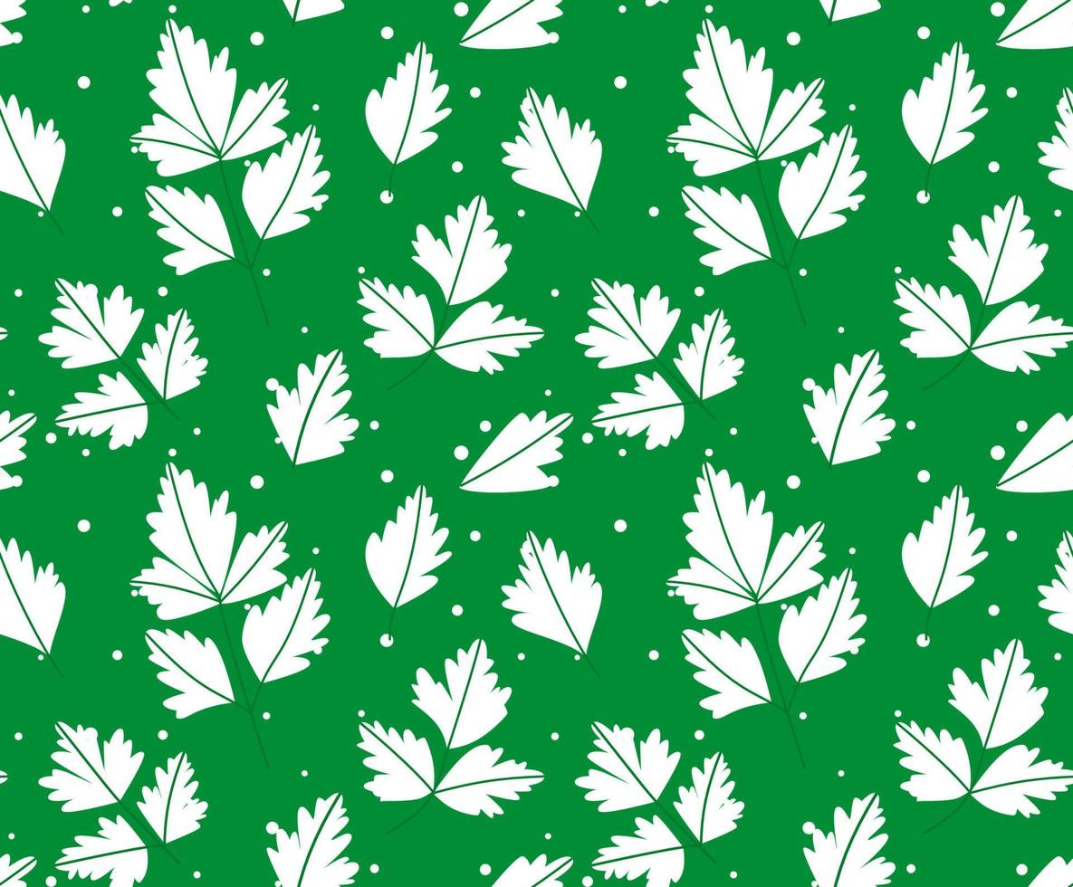 Seamless pattern with parsley leaves. on white background. vector illustration