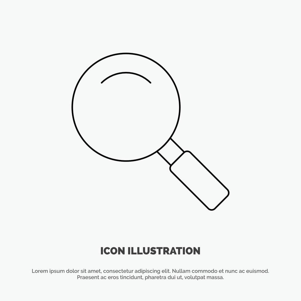 Glass Look Magnifying Search Line Icon Vector