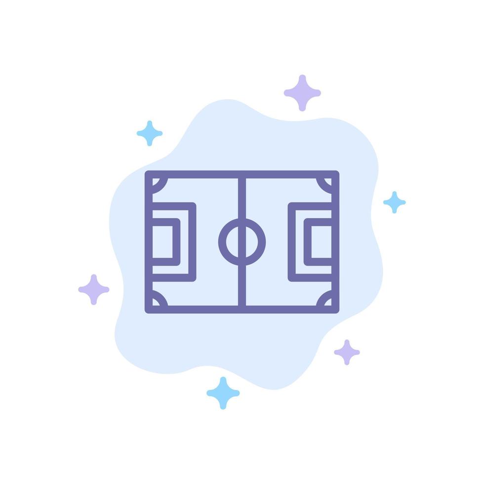 campo de juego de fútbol campo icono azul de fútbol en el fondo de la nube abstracta vector