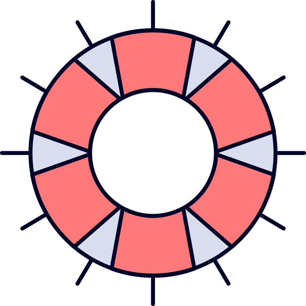 help lifebuoy lifesaver save support Flat Color Icon Vector