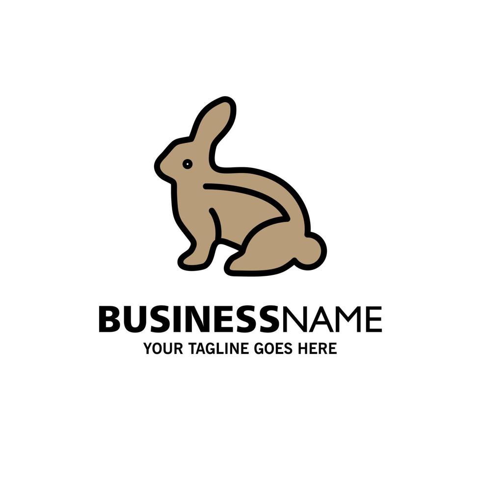 Bunny Easter Easter Bunny Rabbit Business Logo Template Flat Color vector