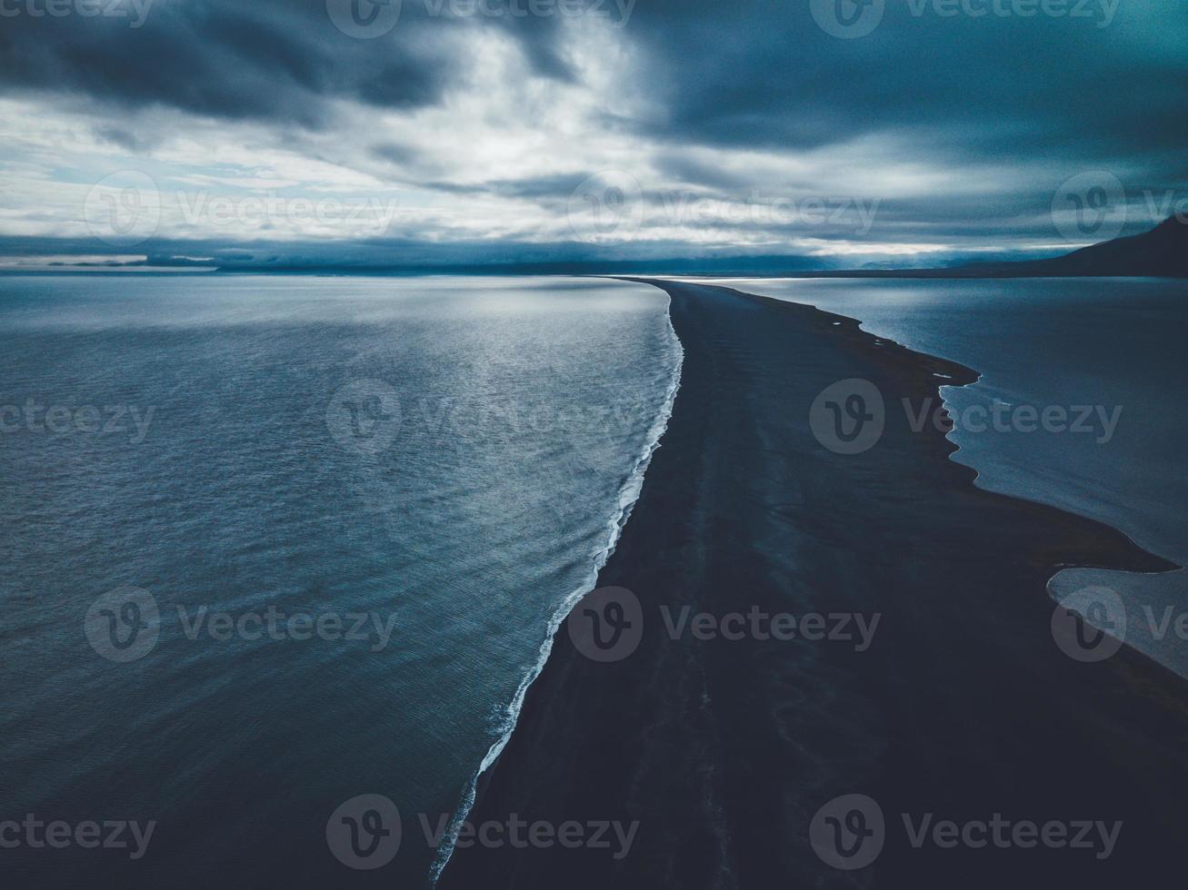 Beach near Hvalnes Lighthouse on the coast of Iceland photo