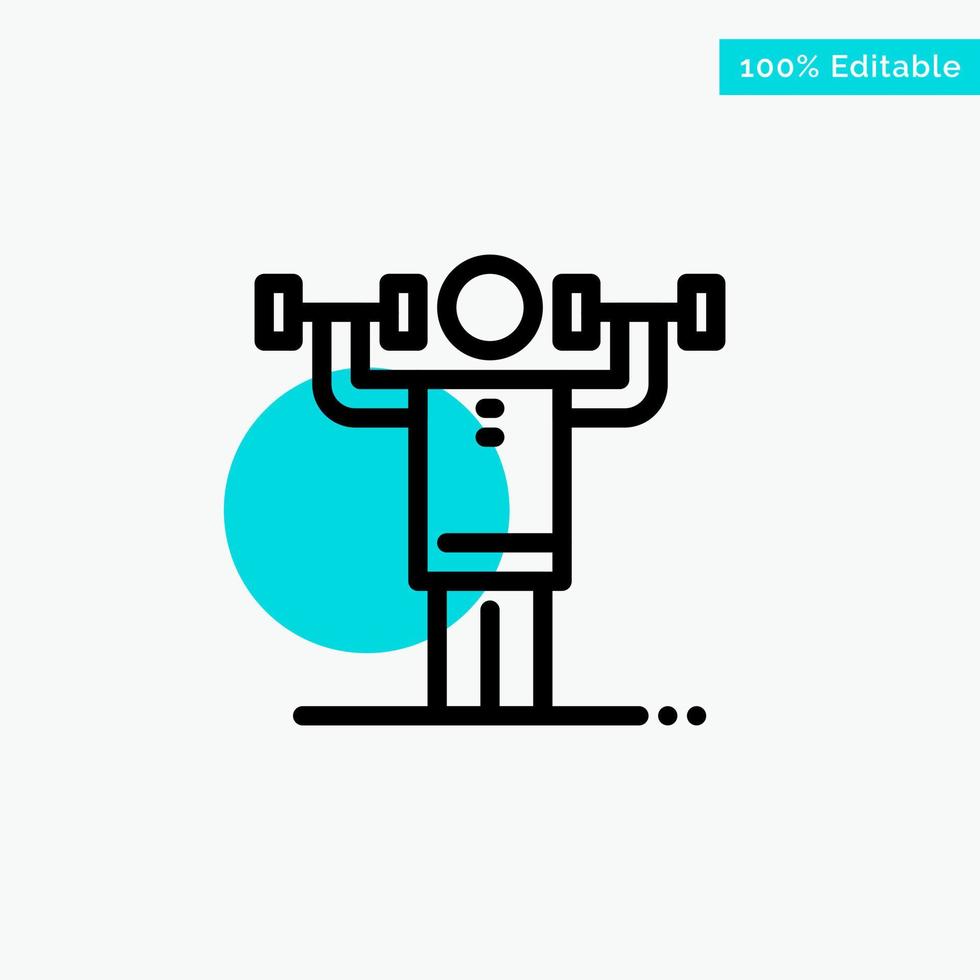 Activity Discipline Human Physical Strength turquoise highlight circle point Vector icon