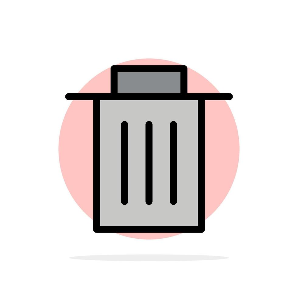 Delete Interface Trash User Abstract Circle Background Flat color Icon vector