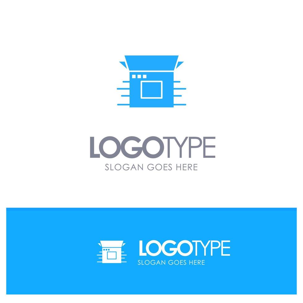 lanzamiento de producto negocio lanzamiento de producto moderno logotipo sólido azul con lugar para eslogan vector