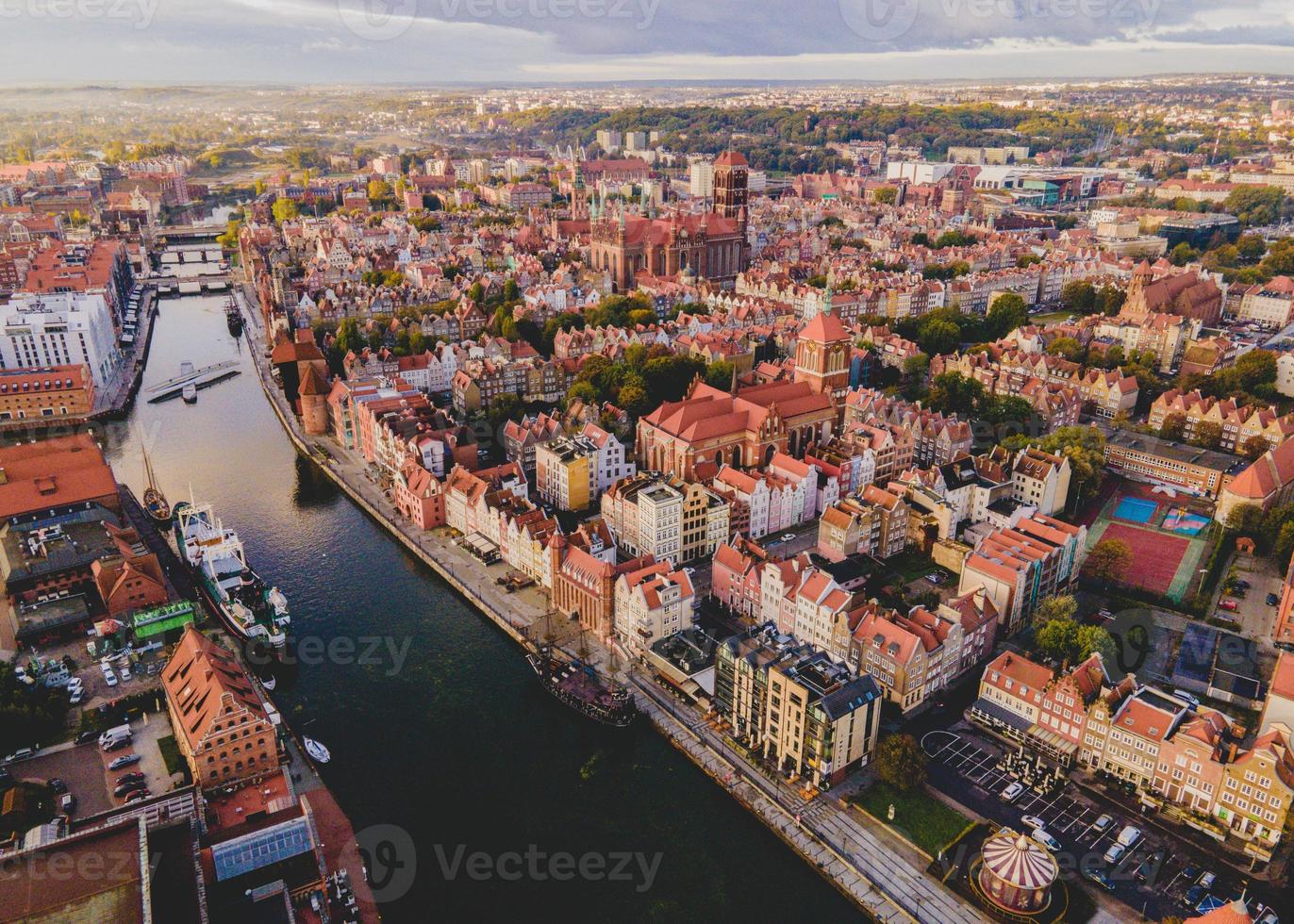 Aerial View of the Polish city of Gdansk photo