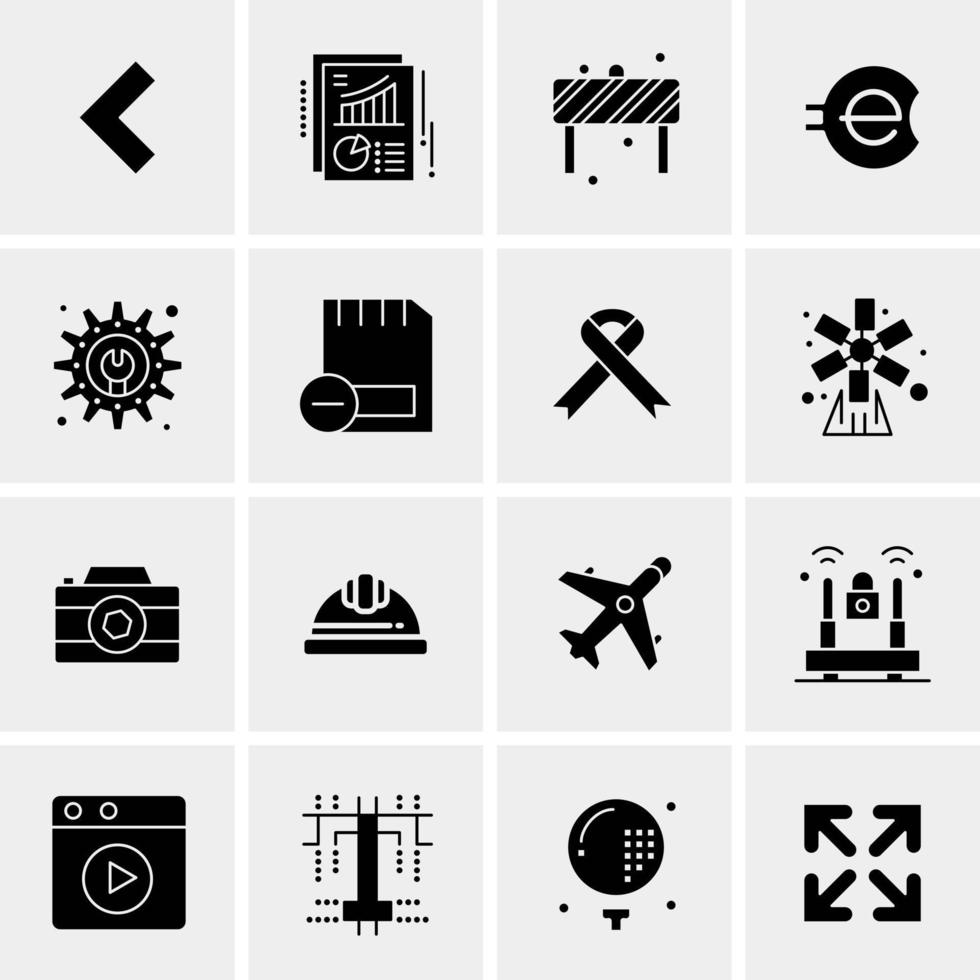 16 iconos de negocios universales vector ilustración de icono creativo para usar en proyectos relacionados con la web y dispositivos móviles