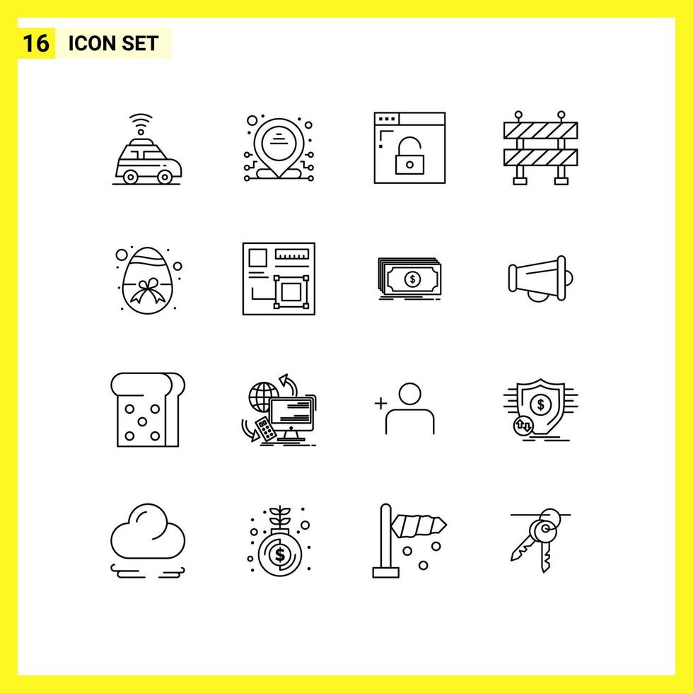 16 Creative Icons Modern Signs and Symbols of browser nature privacy gift easter Editable Vector Design Elements