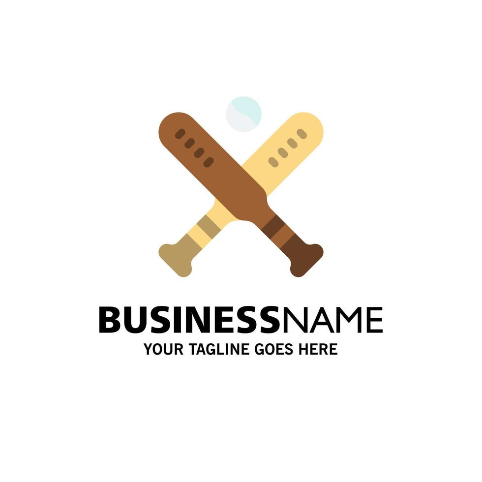 Ball Baseball Bat Bats Business Logo Template Flat Color vector