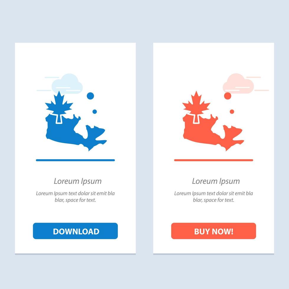 Map Canada Leaf  Blue and Red Download and Buy Now web Widget Card Template vector