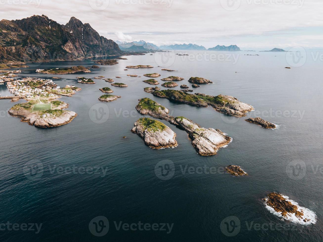 Views of Henningsvaer in the Lofoten Islands in Norway photo