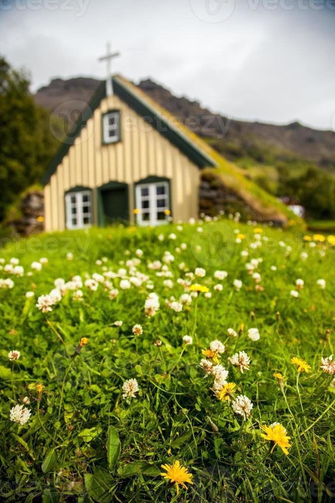 Hofskirkja Church on the South Coast of Iceland photo