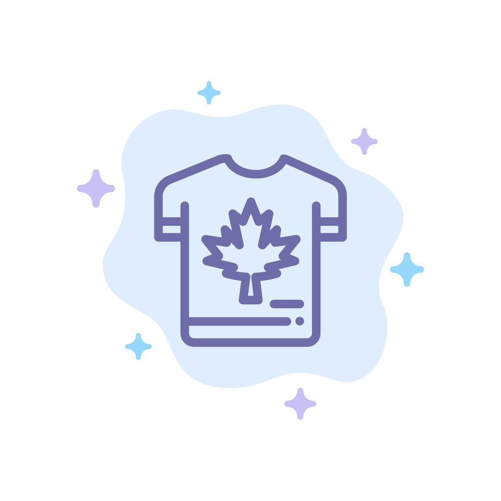 Shirt Autumn Canada Leaf Maple Blue Icon on Abstract Cloud Background vector