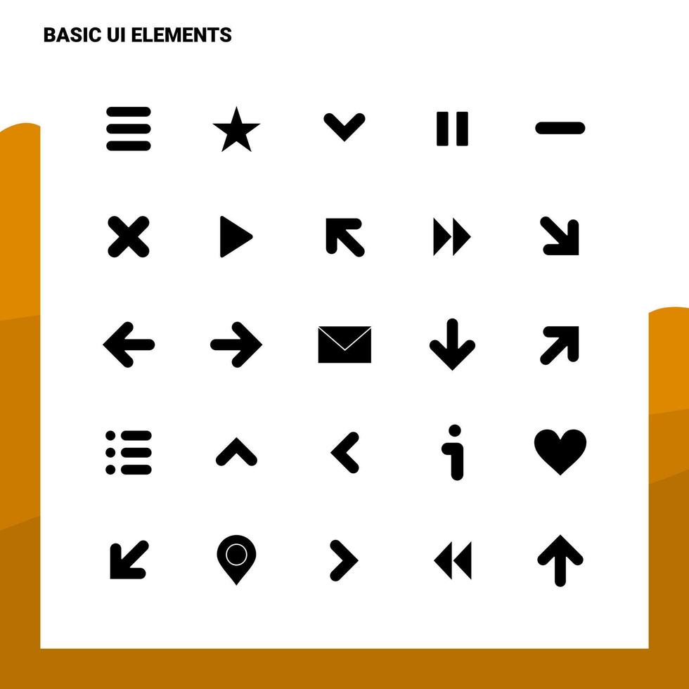 25 Basic Ui Elements Icon set Solid Glyph Icon Vector Illustration Template For Web and Mobile Ideas for business company