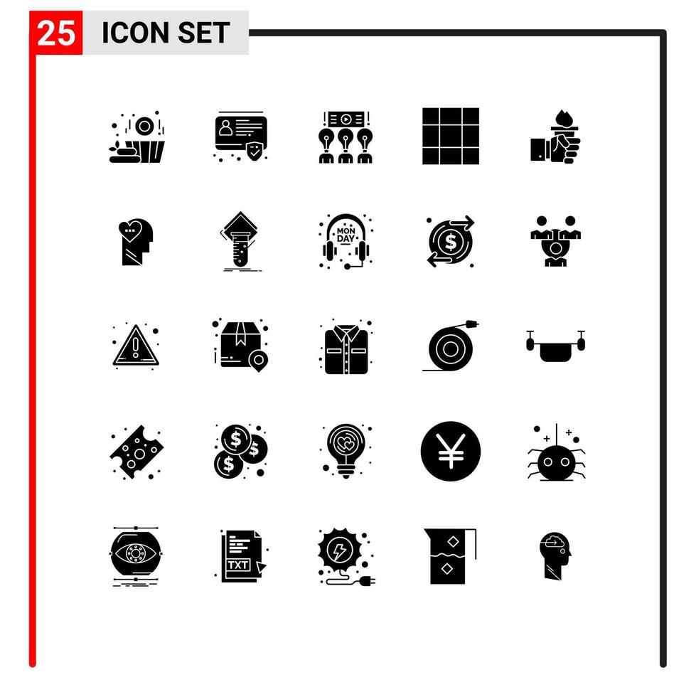 25 iconos creativos, signos y símbolos modernos de liderazgo, presentación manual, cuadrícula comercial, elementos de diseño vectorial editables vector