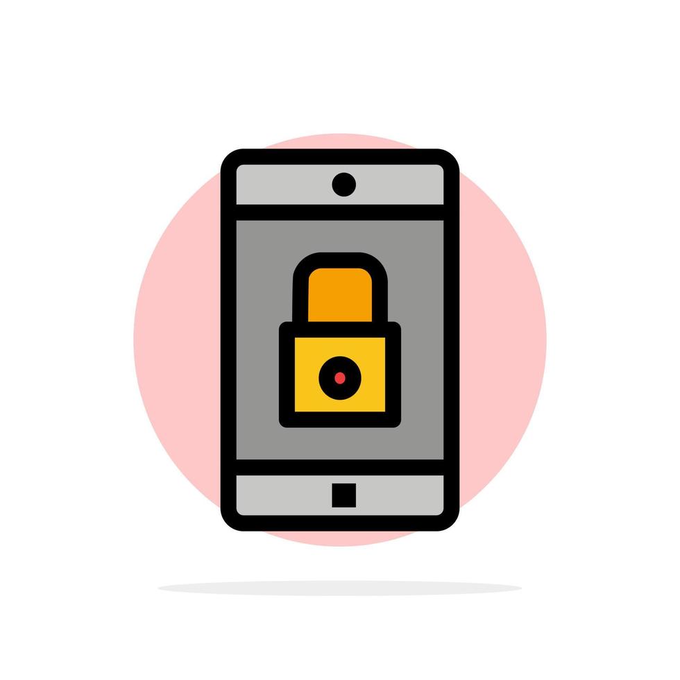 Application Lock Lock Application Mobile Mobile Application Abstract Circle Background Flat color Icon vector