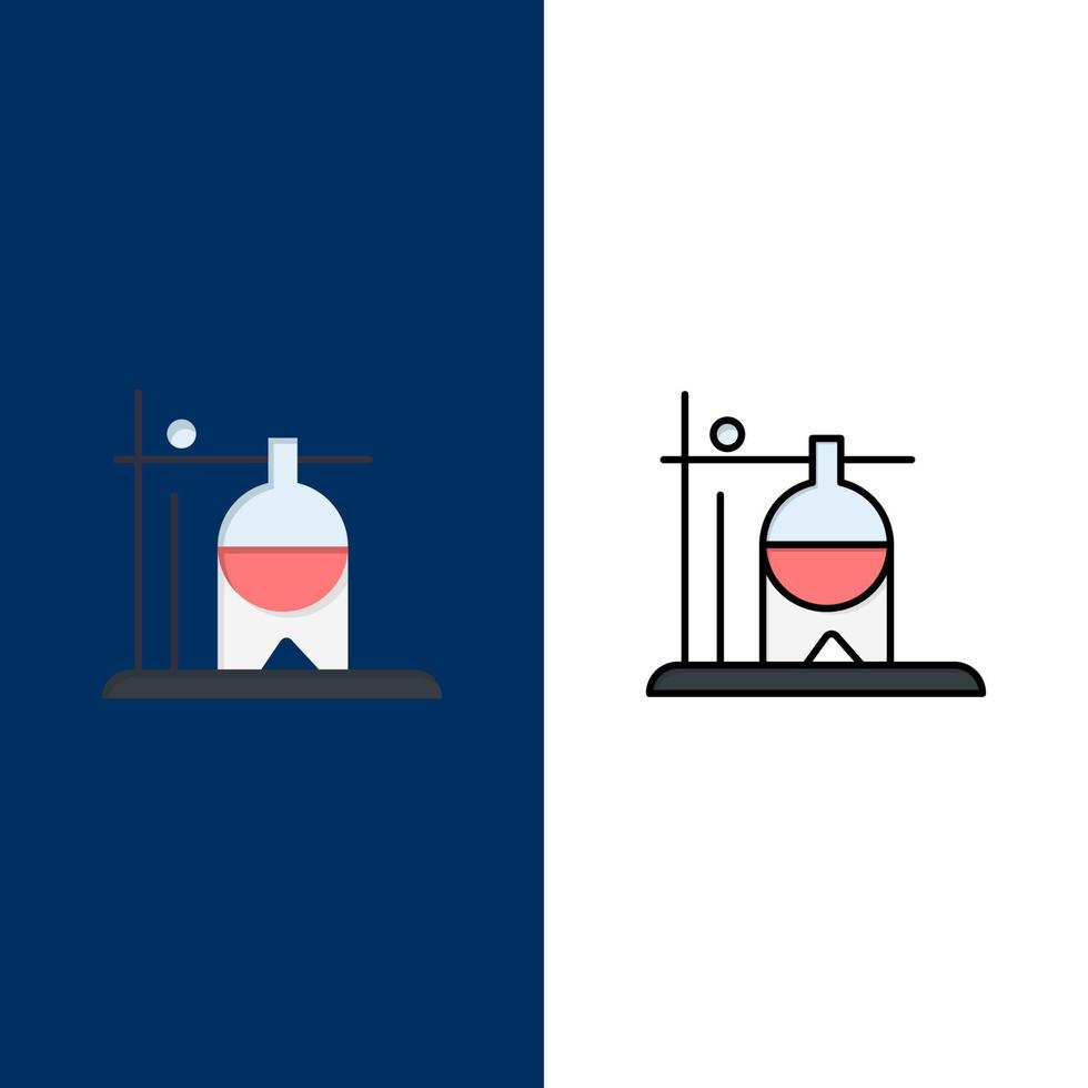 Healthcare Medical Rehydration Transfusion  Icons Flat and Line Filled Icon Set Vector Blue Background