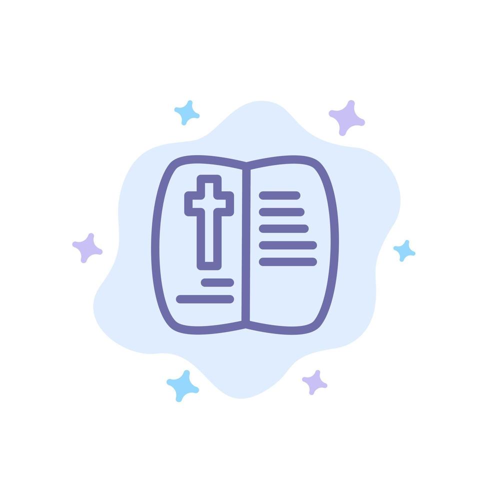 Book Open Easter Nature Blue Icon on Abstract Cloud Background vector