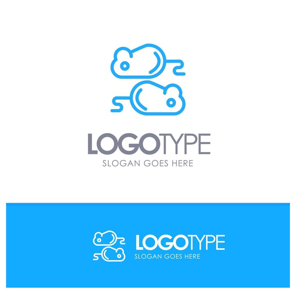 Closing Testing Test Closing Test Blue Outline Logo Place for Tagline vector