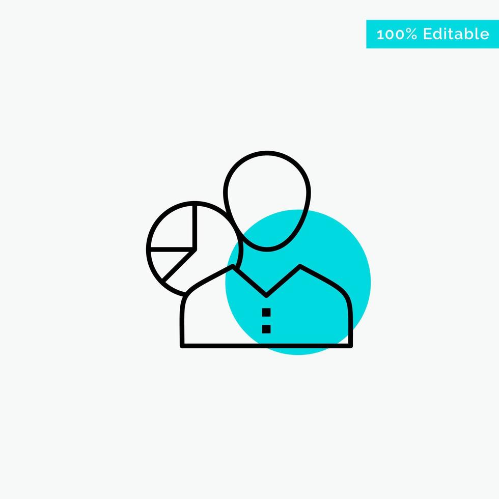 Graph Chart Data Employee Manager Person Statistics turquoise highlight circle point Vector icon