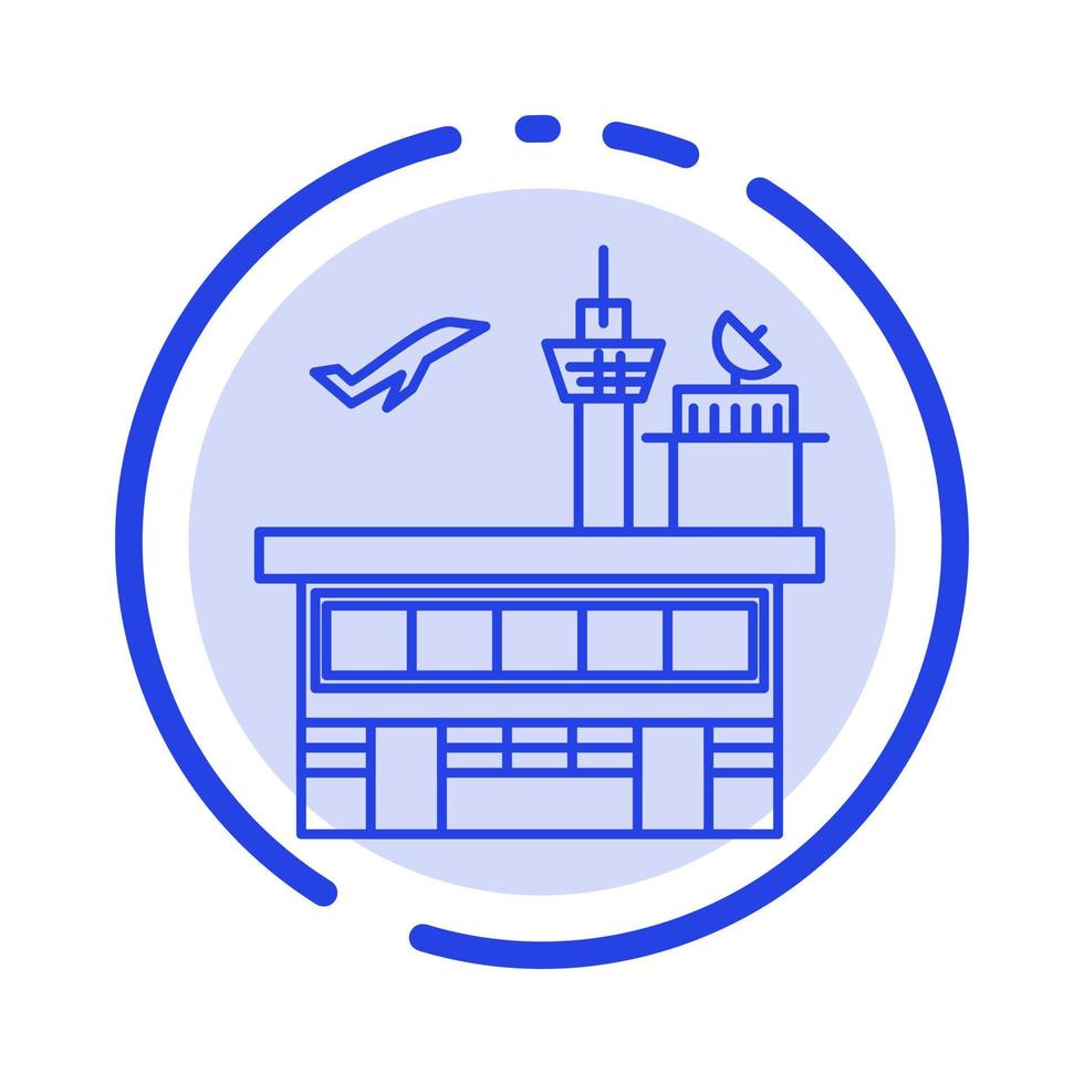 Airport Conveyance Shipping Transit Transport Transportation Blue Dotted Line Line Icon vector