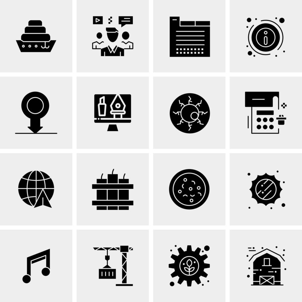 16 iconos de negocios universales vector ilustración de icono creativo para usar en proyectos relacionados con la web y dispositivos móviles