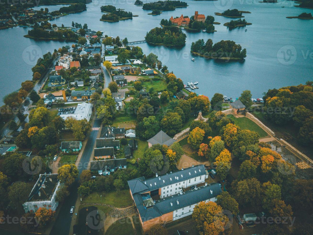 Aerial Views of Trakai, Lithuania by Drone photo
