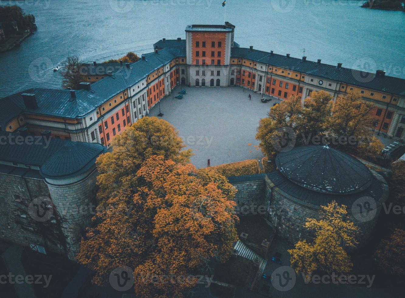 Vaxholm Castle by Drone in Vaxholm, Sweden photo
