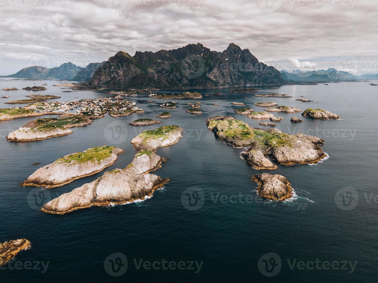 Views of Henningsvaer in the Lofoten Islands in Norway photo
