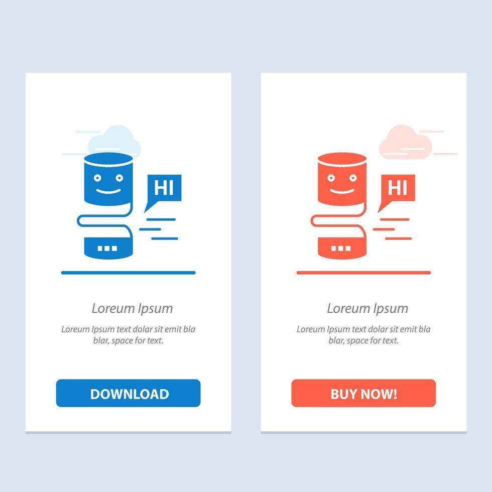 interfaces conversacionales interfaz conversacional big think azul y rojo descargar y comprar ahora plantilla de tarjeta de widget web vector