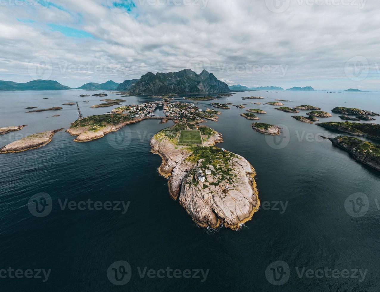 Views of Henningsvaer in the Lofoten Islands in Norway photo
