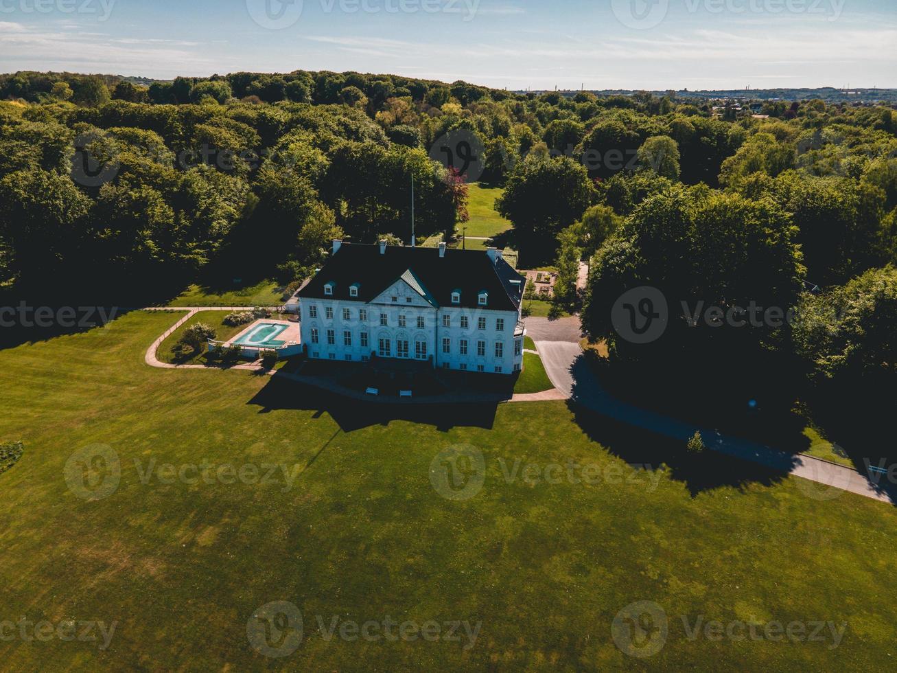 Marselisborg Castle in Aarhus, Denmark by Drone photo
