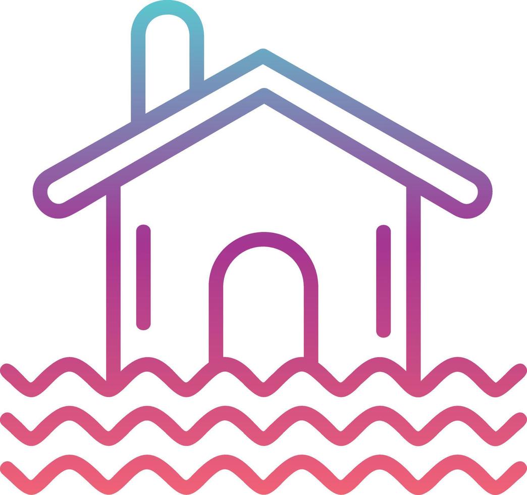 Flooded House Vector Icon Design