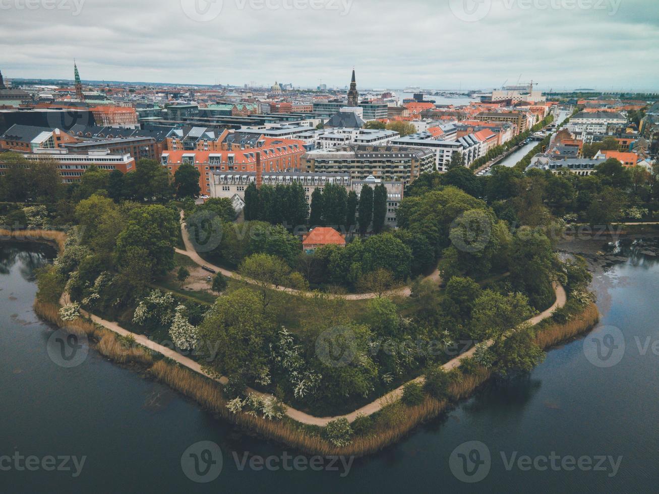 Stadsgraven and Christianshavn in Copenhagen, Denmark by Drone photo