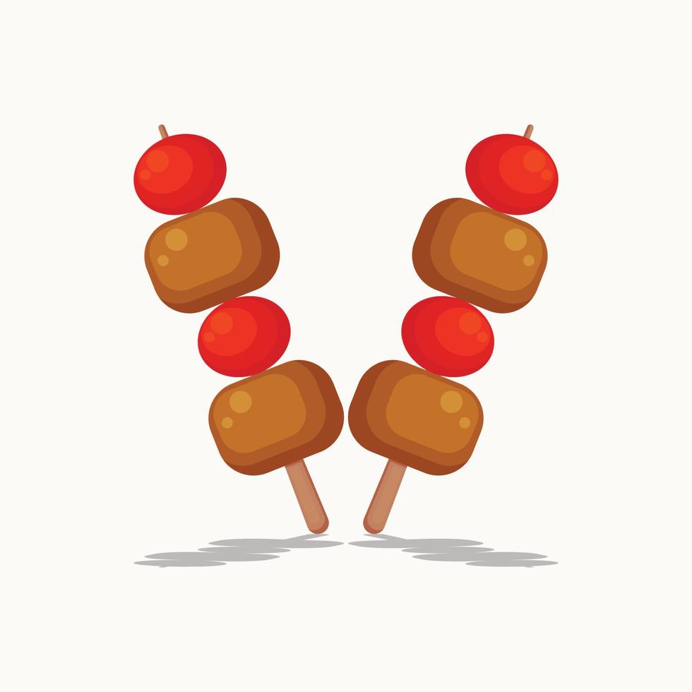 Satay Indonesia Food. Design with cartoon. vector