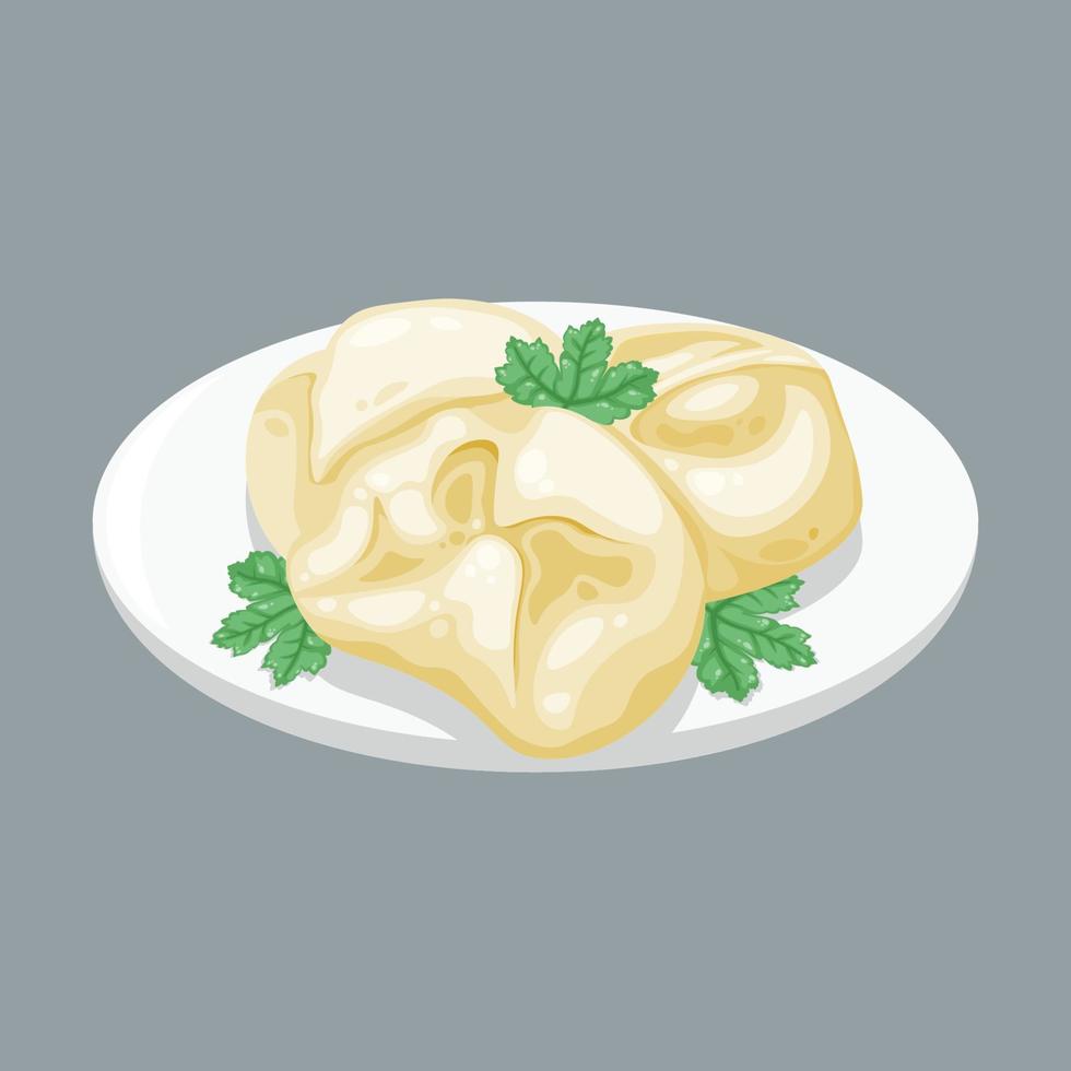 Manti background. Design with cartoon style. vector