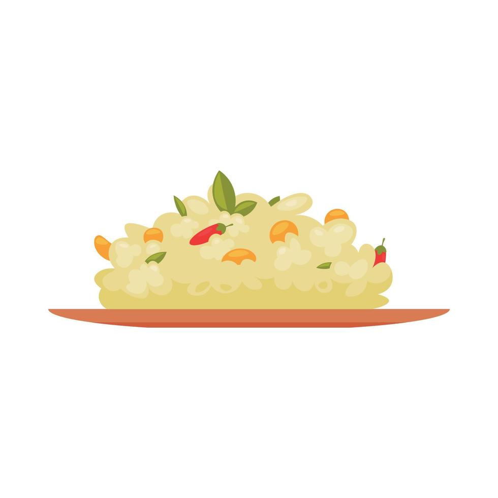 Biryani Iran  North India Food. Design with cartoon style. vector