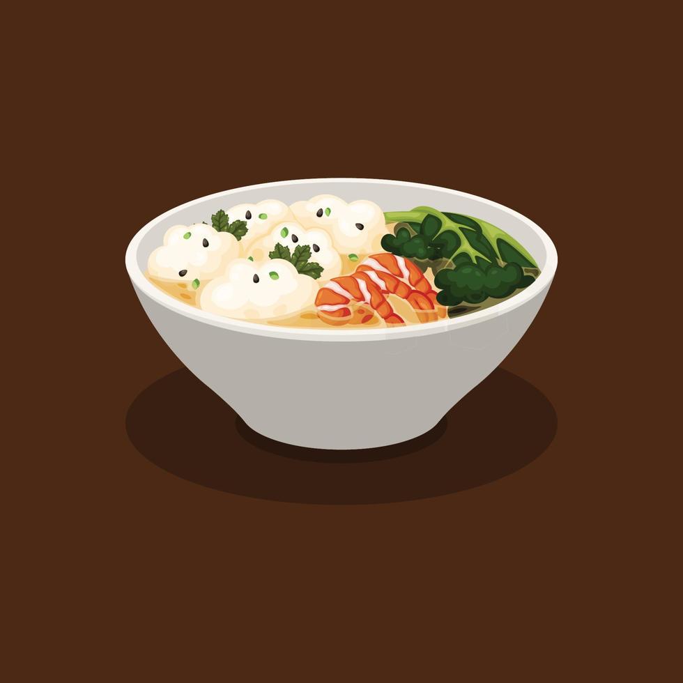 Wonton Noodles background. Design with cartoon style. vector