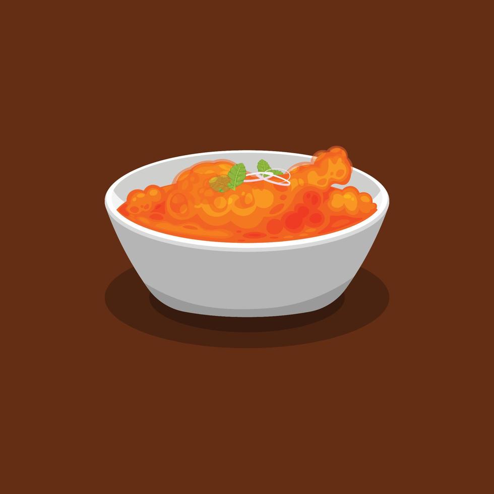 Butter Chicken Curry background. Design with cartoon style. vector