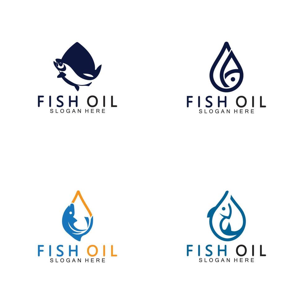 plantilla de ilustración vectorial del logotipo de aceite de pescado. vector