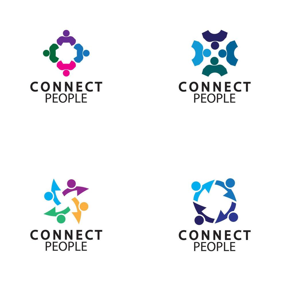la gente conecta la plantilla de diseño del logotipo. logotipo de conexión para empresas vector
